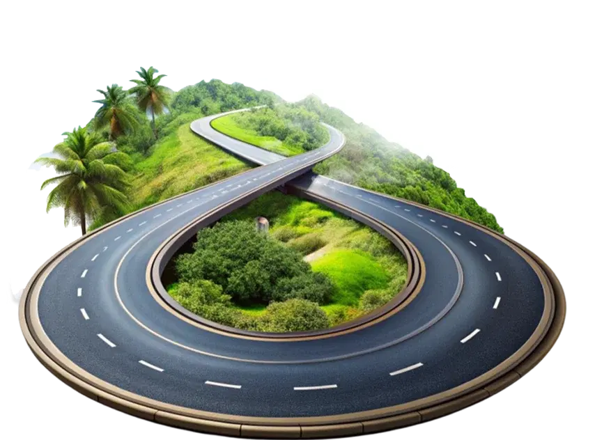 Open road scenic motorcycle route