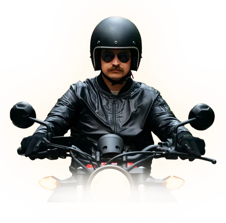 Motorcycle rider on a scenic Indian mountain highway