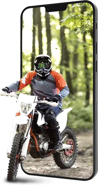 Motorcycle rider on Indian highway